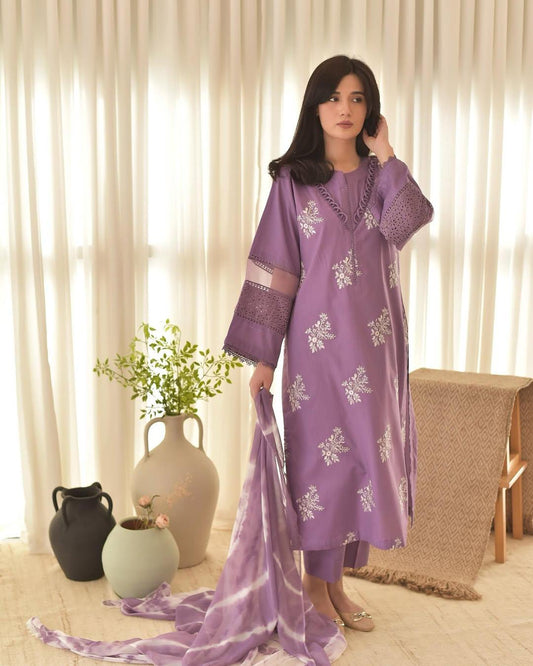 HORIYA PURPLE LAWN 3PC