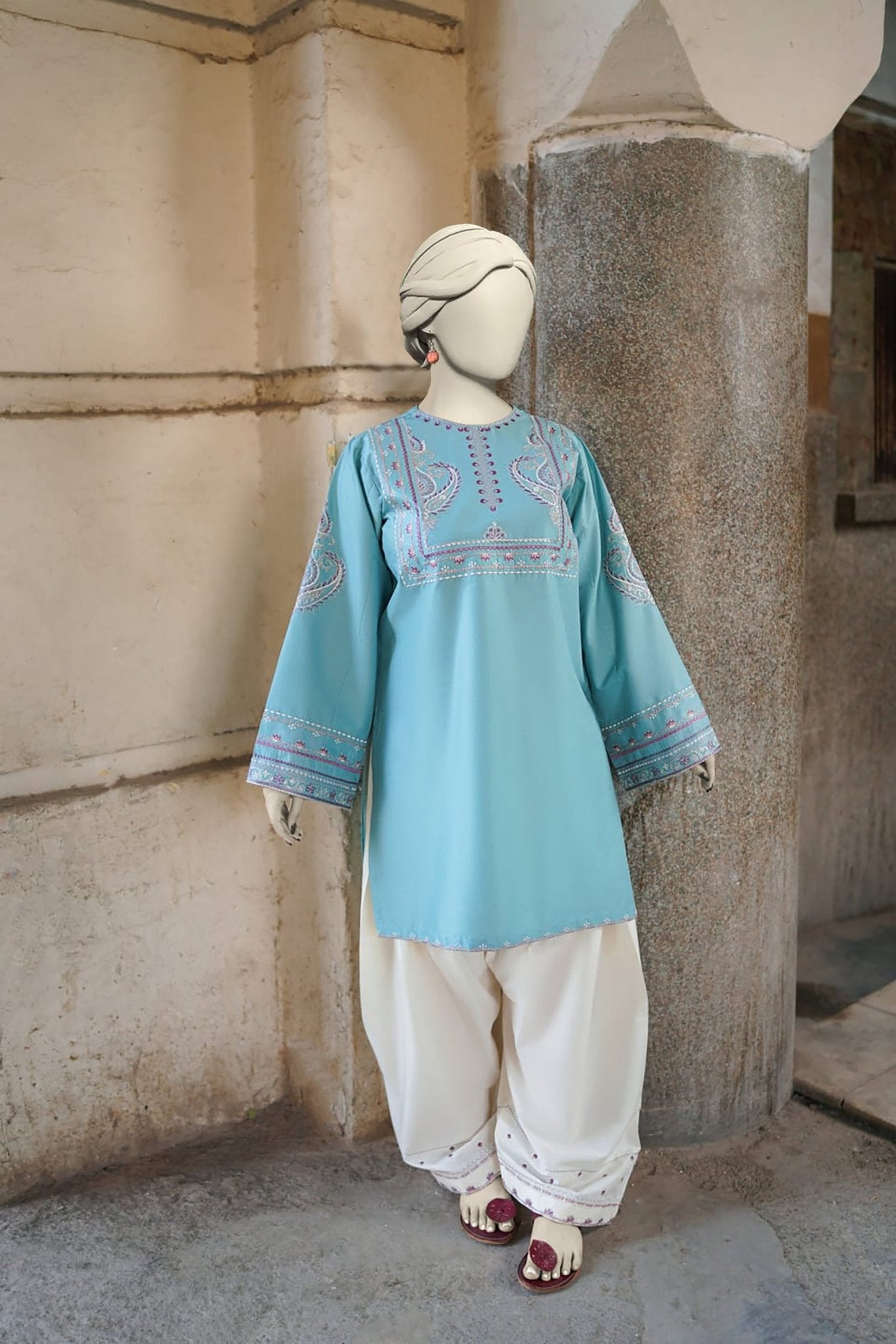 Aroha Lawn Emb Co‑Ord Set - Almia