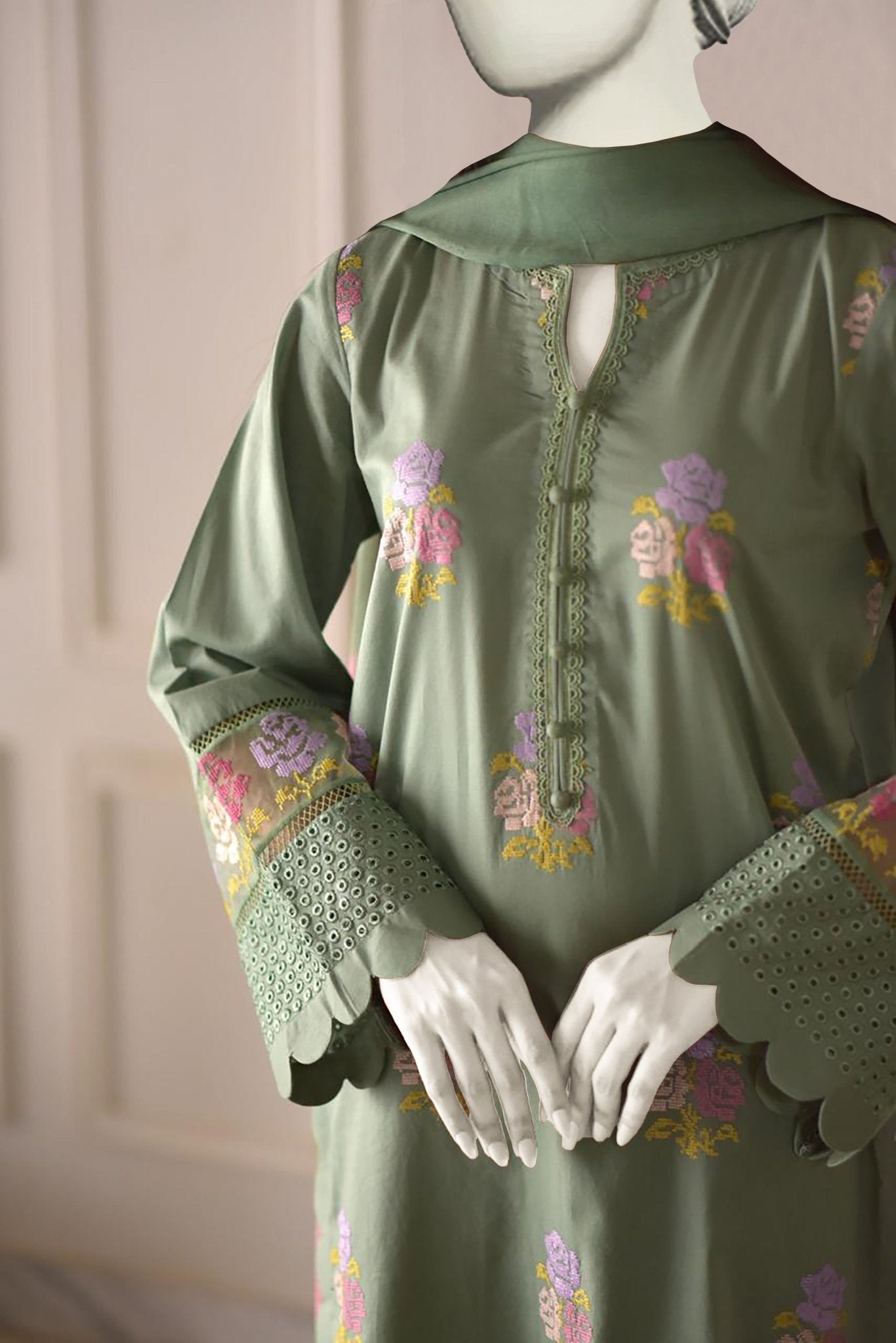EID SPECIAL BLOSSOM LUXURY COTTON 3PC - Almia