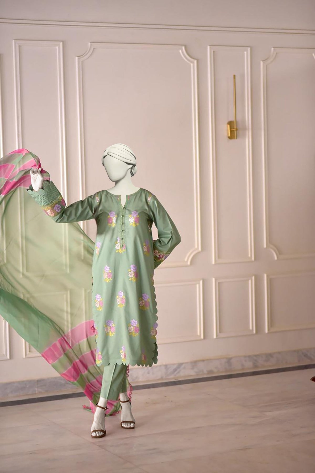 EID SPECIAL BLOSSOM LUXURY COTTON 3PC - Almia