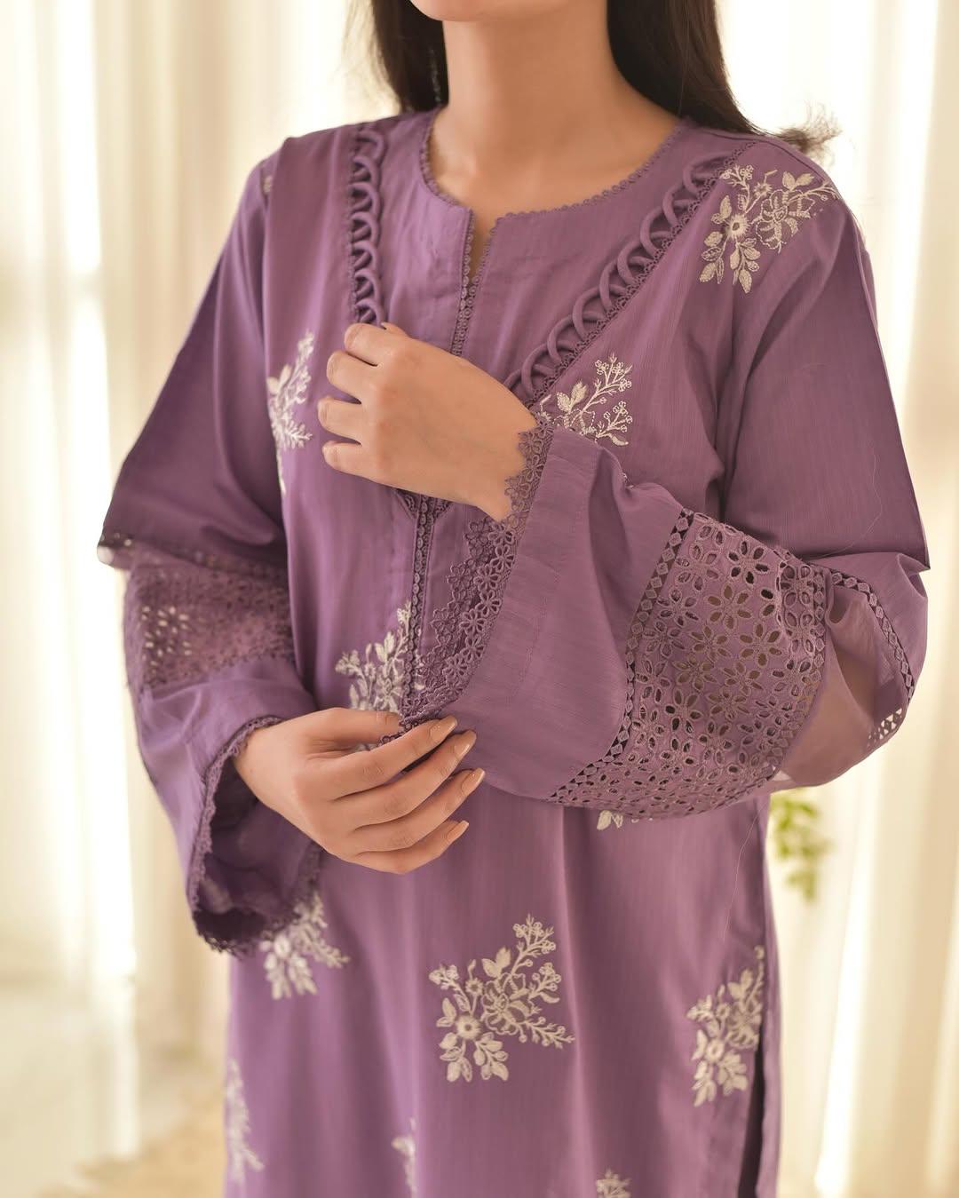 HORIYA PURPLE LAWN 3PC - Almia