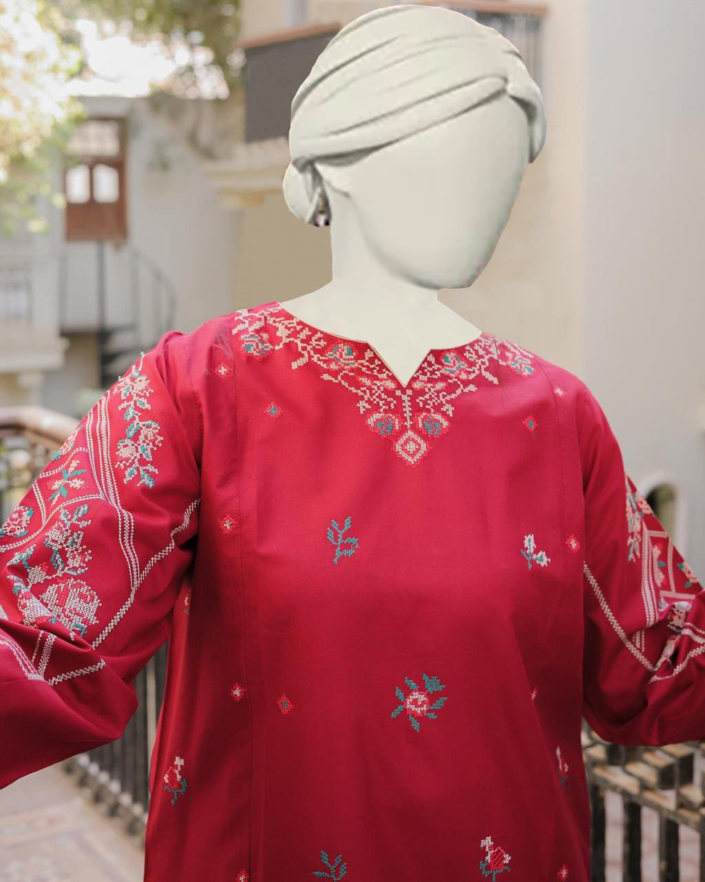 Nisha Lawn Emb Cord Sets (Farshi Shalwar) - Almia
