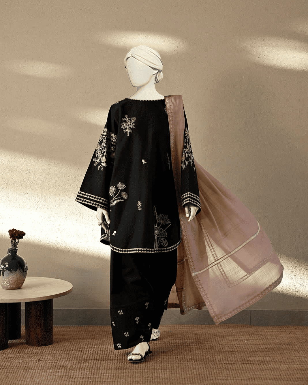 Zaib Luxury Co - Ord Set With Farshi - Almia